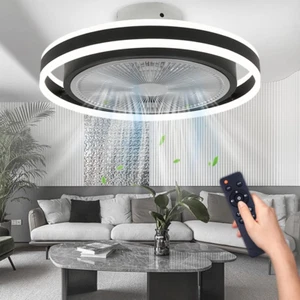 50cm Bladeless Ceiling Fan with Lights Remote Control Modern Dimmable Enclosed B - Picture 1 of 11