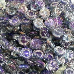 Elecroplated Glass Spiral Shell Shape,Indigo,12x11.5x4.5mm, App 50pce Free Post - Bild 1 von 3