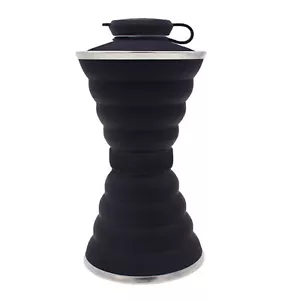 500ml Travel Water Bottle Food Grade Wide Application Foldable Sports Trav Black - Picture 1 of 10