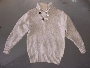 Cat & Jack Boys Holiday Knit Shawl Collar Oatmeal/ Beige Sweater Sz XS 4-5 EUC - Picture 1 of 7