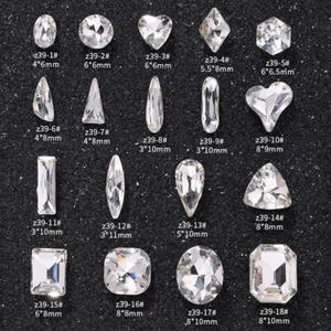 20pz Strass Multi Forma Amore Forma Goccia Diamante Unghie Gioielli Accessori - Foto 1 di 51