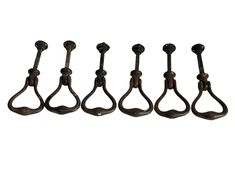 1 Vintage Dutch Drop Door Handle c/w Threaded Spindle Plate Fixing Gate Barn Cover