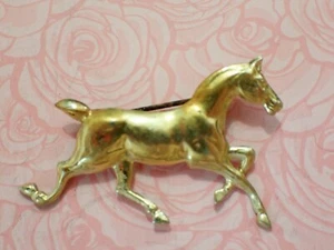 Prendedor de caballo de trote de colección cuerpo completo dorado plata esterlina ligero 1-1/8" 2,4 g - Imagen 1 de 6