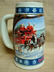 '95 BUDWEISER CLYDESDALE HOLIDAY STEIN Ceramarte Brazil - Picture 1 of 7