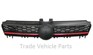 Fits VW Golf Mk7 2013-2017 Front Main Centre Grille Gti Black With Red Slats New - Picture 1 of 8