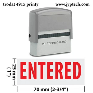 Entered - Extra Large Trodat 4915 Self Inking Rubber Stamp - Picture 1 of 6