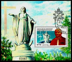 CHILE, POPE JOHN PAUL II VISIT CHILE, YEAR 1987, BLOCK # 38, MNH, CTO - Picture 1 of 1