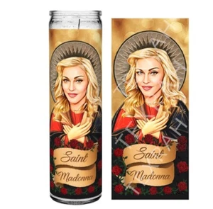 Saint Madonna Devotional Prayer Saint Candle - 8 inches, unscented, Queen of Pop - Picture 1 of 4