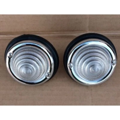 Pair Early Style Clear Indicator Lights Fits Mercedes W121 W120 190sl Ponton - Image 1 of 2