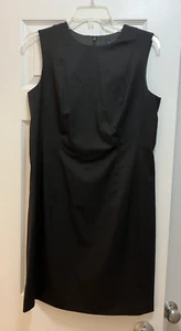 Brooks Brothers 346 Stretch Black Sleeveless Sheath Dress Size 8 P Wool - Picture 1 of 4