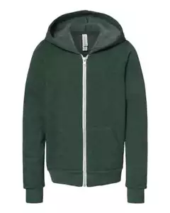 BELLA + CANVAS Youth Sponge Fleece Full-Zip Hoodie - Picture 1 of 12