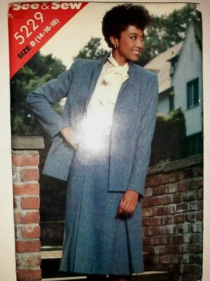 Butterick See & Sew 5229 Blazer Jacket Skirt Sewing Pattern Ladies 14 16 18 UC - Image 1 of 4