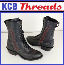 tony lama square toe lace up boots