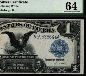 1899 $1 FR#236 SILVER CERTIFICATE BLACK EAGLE PMG 64 CHOICE UNC GOOD EMBOSSING - Picture 1 of 4