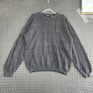 Izod grau Karomuster Pullover Freizeitkleidung Komfort Strickpullover Herren XL - Bild 1 von 7