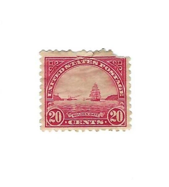 STAMP US SCOTT 567 "Golden Gate" 20 CENT 1923 MH FAULT CV $20 - Image 1 of 1