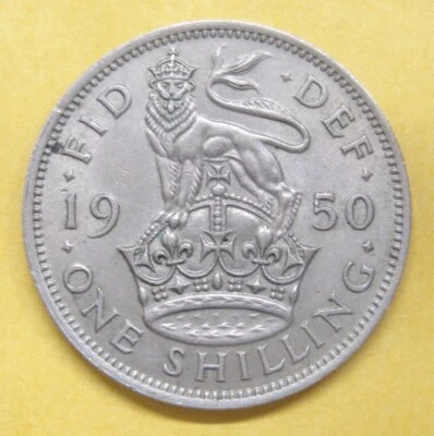 1950 Great Britain One Shilling Copper-nickel Coin Take a Look - Image 1 of 2