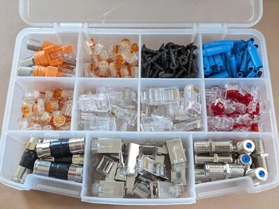 RF Coaxial Connector Adapter Kit Extenders & Plugs Assortment Set – F Type BNC R - Image 1 of 4