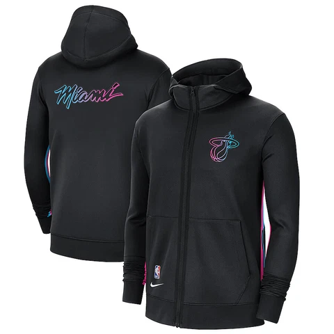 Miami Heat Nike City Edition Showtime Therma Full-Zip Hoodie Men's 2021 NBA New Cover