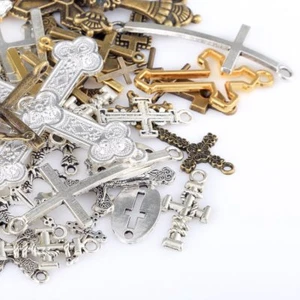 BULK Cross Charms Assorted Lot Wholesale Pendants 80 pieces Religious Christian - Picture 1 of 1