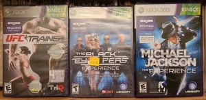 XBOX 360 Kinect 3 Game Lot (UFC Trainer, Black Eyed Peas, Michael Jackson) READ - Picture 1 of 10