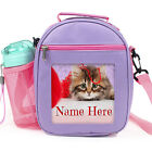 Personalised Lunch Bag Kitten School Girls Kids Cooler Box With Strap Gift ST371