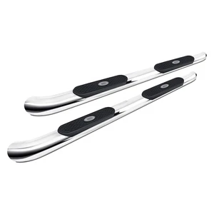 For Chevy Silverado 2500 HD 07-18 Aries 4" Cab Length Polished Oval Side Bars - Picture 1 of 4