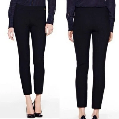 Tory Burch Azalea Slim Ankle Pant Navy Blue Stretch Lightweight Wool Career 2 - Image 1 of 4