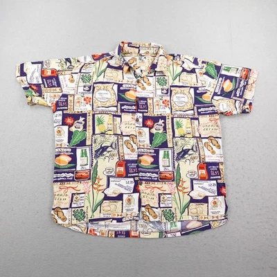 Рубашка мужская Kahala John Severson размер XL гавайская Aloha вискоза еда закуски принт лагерь - Изображение 1 из 4