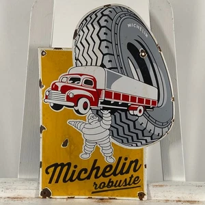 Michelin Enamel Sign - 40x27cm (15.7x10.6") - Nice Garage Pneu Service Iron Sign - Picture 1 of 16