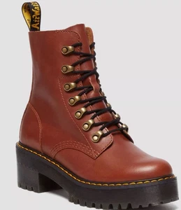NWOB Dr. Martens Leona Boots In Saddle Tan Size 8/39 - Picture 1 of 18