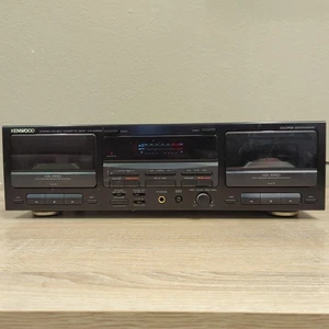Kenwood KX-W6050 Auto-Reverse Dual Cassette Deck FOR PARTS ONLY - Picture 1 of 8