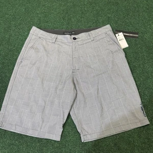 O’Neill Hastings 2 shorts — men’s 34 gray plaid hybrid, NWT - Picture 1 of 10