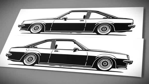 Pegatina Opel Manta B GTE Silhouette Opel Manta GTE tuning negra nueva - Imagen 1 de 21