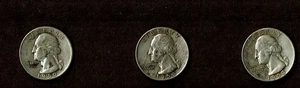 1963 d Washington Quarters ~ 3 x 90% SILBER alle Denver Mint - Bild 1 von 2