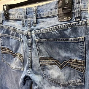 Helix Relaxed Fit Straight Leg Jeans Herren 30/32 Blau Denim 100% Baumwolle 2433 - Bild 1 von 9