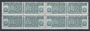1955-81 ITALIA PACCHI IN CONCESSIONE STELLE 120 LIRE QUARTINA MNH ** - RR10358 - Picture 1 of 1