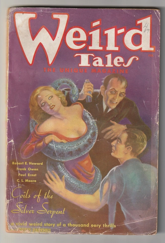Weird Tales, Feb 1936 Brundage[cvr] Moore, Kuttner, Ernst, Owen, REH(3of5) , HPL - Image 1 of 1