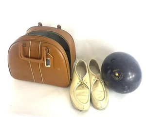 Bonanza 300 9w33524 Bowing Ball With Carry Case And Size 11 Shoes Vintage - Picture 1 of 16