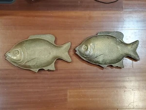 Lot of two (2) - Vintage LEXIM Brass Fish Dish / Trinket trays - Picture 1 of 23