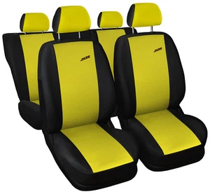 Juego completo de fundas de asiento de coche para Renault Safrane - XR negro/amarillo estilo deportivo - Imagen 1 de 4