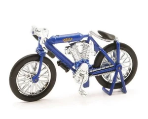 1908 Indian Twin Racer Blue Motorcycle Die Cast with Plastic G scale Model 1:32 - Picture 1 of 4