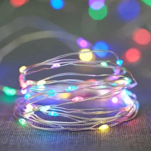 New Mainstays Battery-Operated Indoor 50-Count LED Multi-Color Wire Lights - Picture 1 of 7