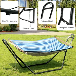 Hammock Stand Hammock Steel Frame Satnd Indoor Outdoor Swing Chair Frame Holder - Picture 1 of 12