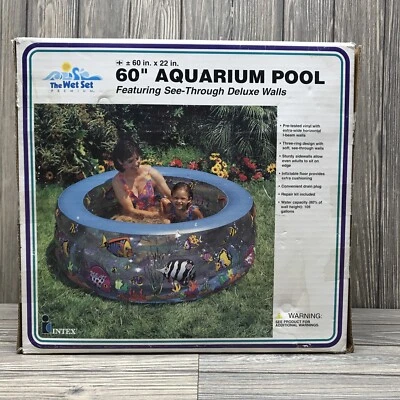 Vintage 1996 Intex Inflatable Swimming Kids Family Pool 60”x22” 105 Gallon - Image 1 of 4