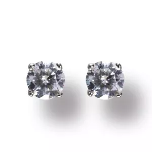 Pendientes de mujer oro blanco 585 brillantes 0,33 quilates Enchufe dorado púrpura - Imagen 1 de 1