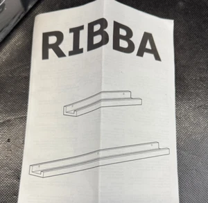 Set of 2 NEW Ikea Ribba 45" Black Shelf Picture Ledge Book Art LP Vinyl Display - Picture 1 of 11