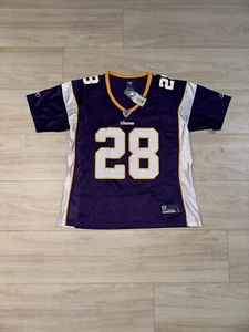 Minnesota Vikings Adrian Peterson #28 Reebok Jersey Womens Size L New NFL Retro - Picture 1 of 7