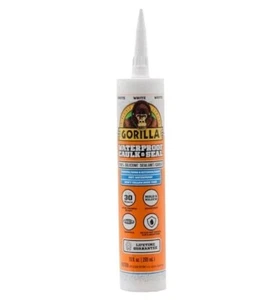 Gorilla Waterproof Caulk & Seal 100% Silicone Sealant, 10oz Cartridge, White - Picture 1 of 1