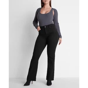 Express Curvy Mid Rise Black Bootcut Jeans 12S - Picture 1 of 5